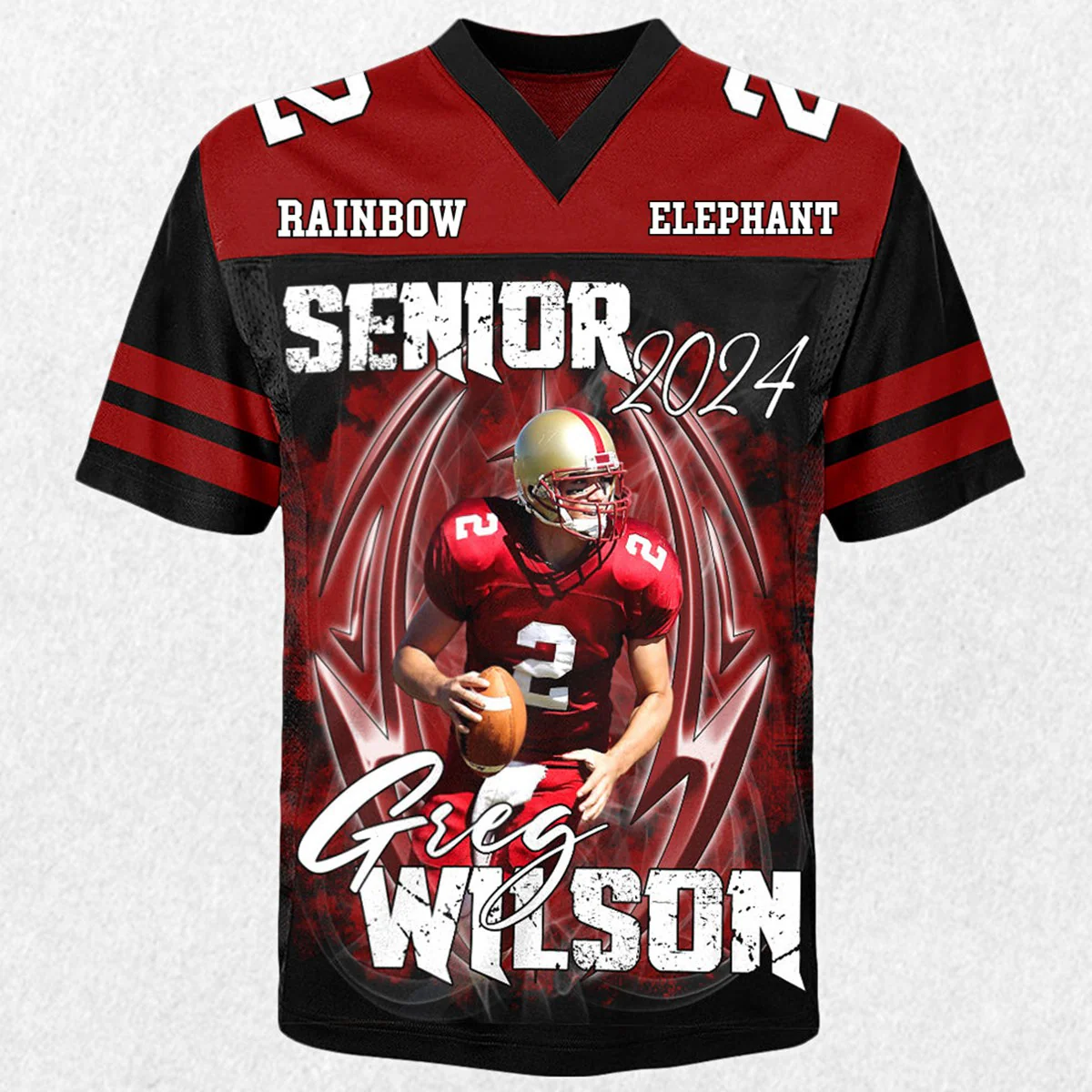 Personalized Custom Photo Football Jersey Shirt For Football Family Game Day T-Shirt - Image 2