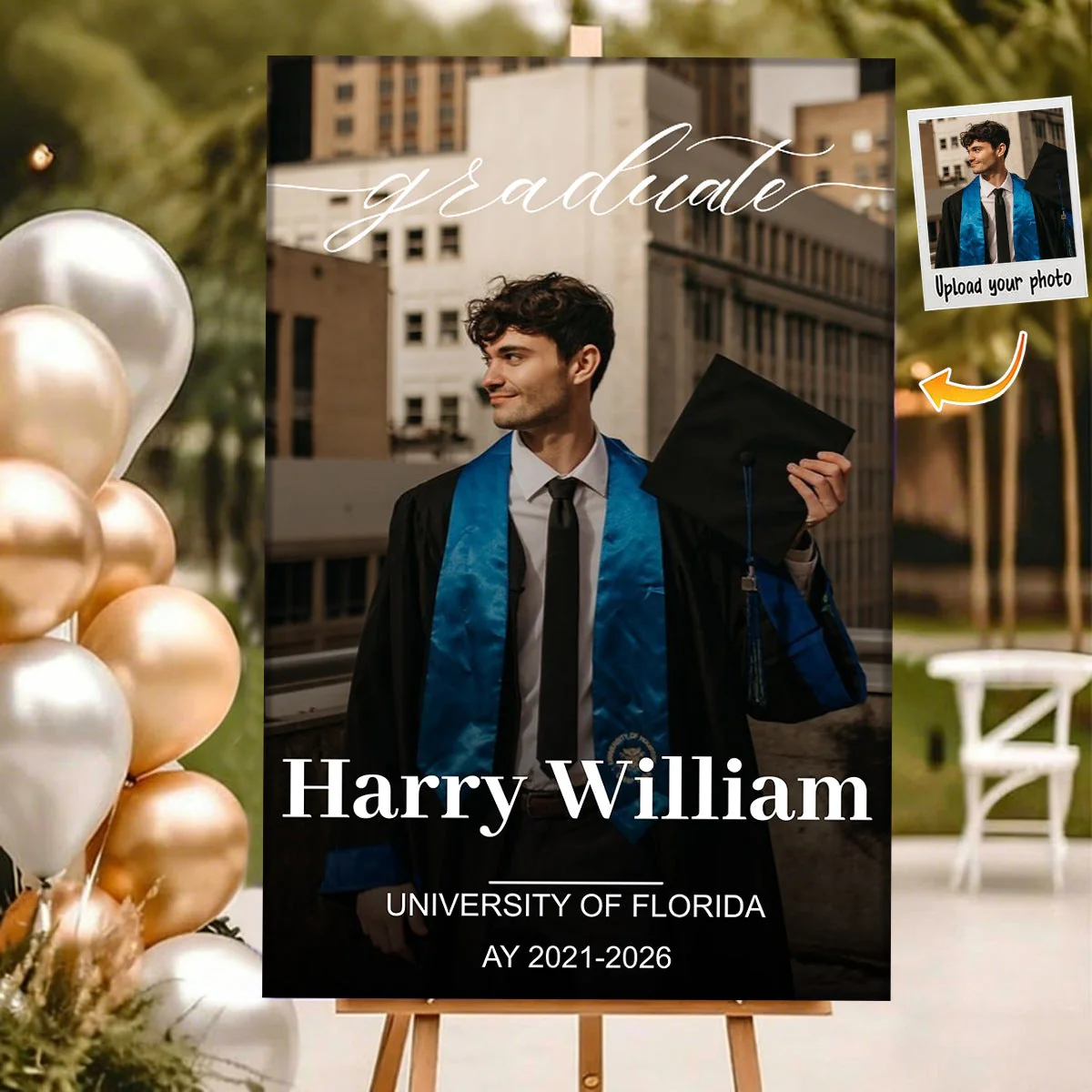 Personalized Custom Photo Graduation Welcome Sign – "Congrats, You Did It!" Welcome Party Decor - Image 2