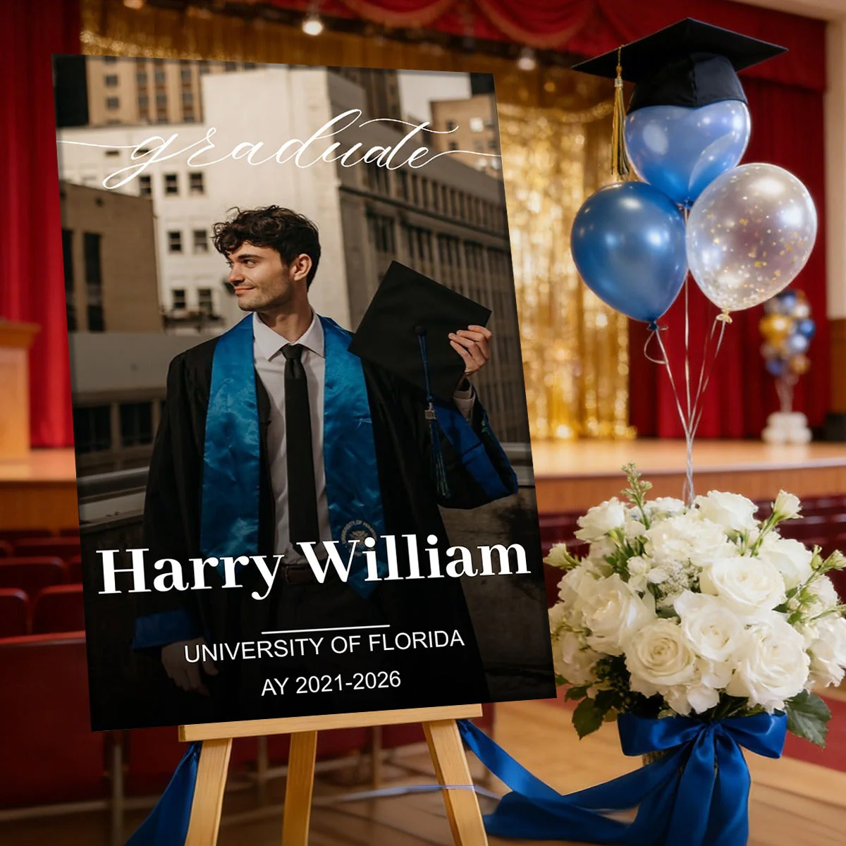 Personalized Custom Photo Graduation Welcome Sign – "Congrats, You Did It!" Welcome Party Decor - Image 3