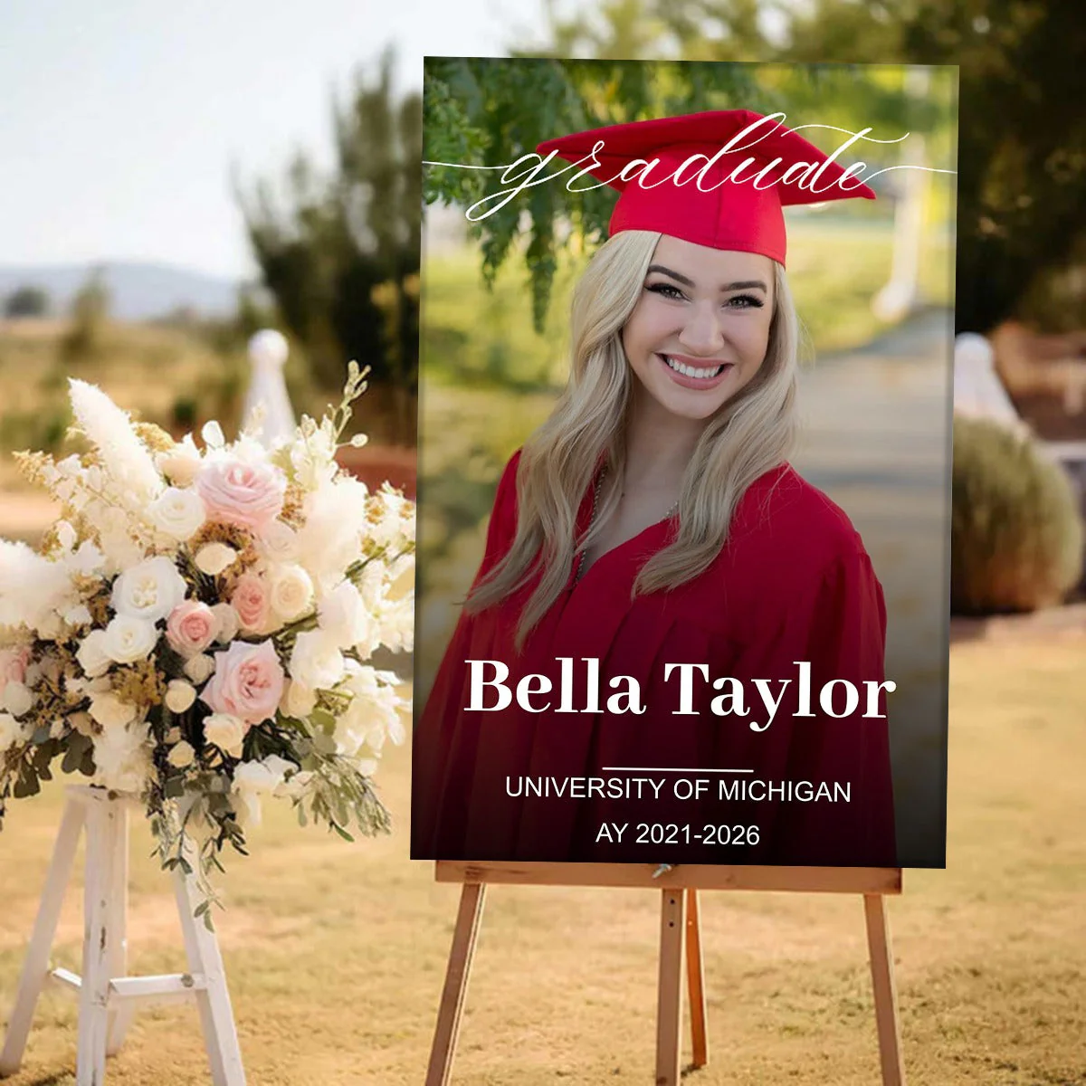 Personalized Custom Photo Graduation Welcome Sign – "Congrats, You Did It!" Welcome Party Decor - Image 5