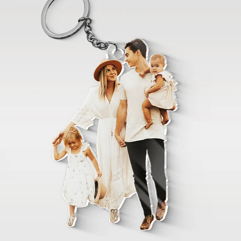 Personalized Custom  Photo Shaped Acrylic Keychain - Gift For Husband Wife, Anniversary - Image 3