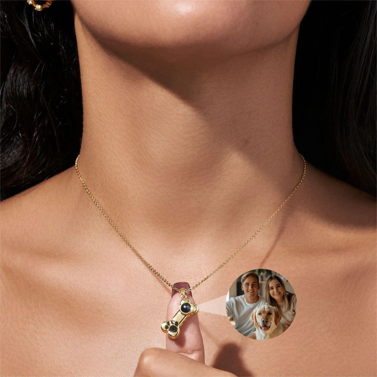 Personalized Custom Puppy Photo Projection Necklace - Image 6