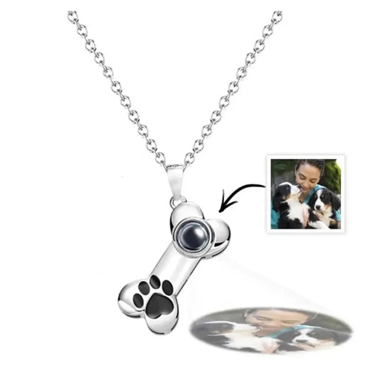 Personalized Custom Puppy Photo Projection Necklace - Image 8