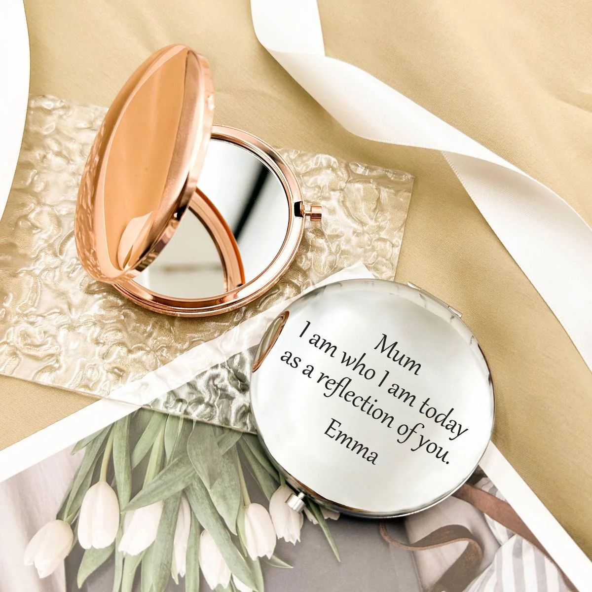 Personalized  Custom Text Compact Mirror - Image 3