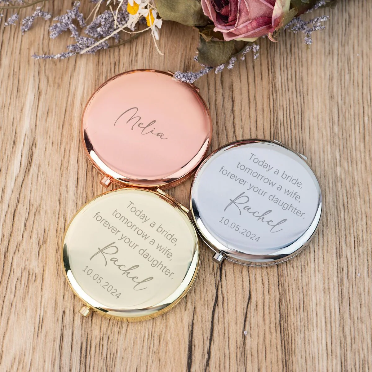 Personalized  Custom Text Compact Mirror - Image 7