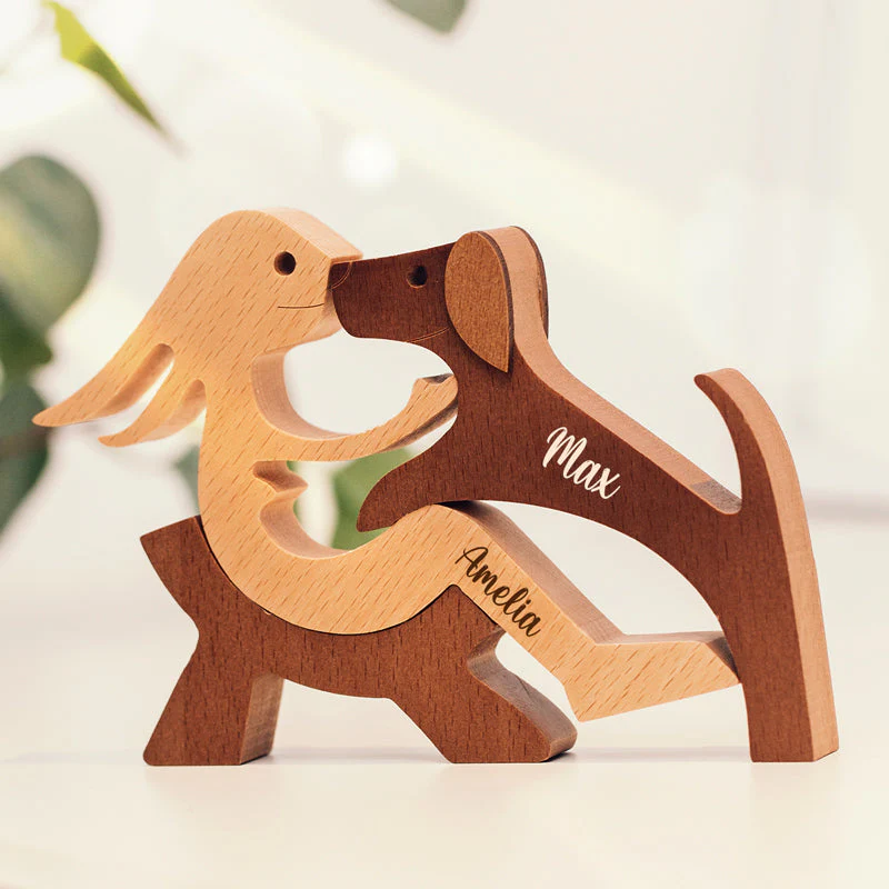 Personalized Custom Wooden Pet Carvings - The Love Between You And Your Fur-Friend - Gift For Pet Lovers - Wood Sculpture Table Ornaments, Carved Wood Decor - Image 3