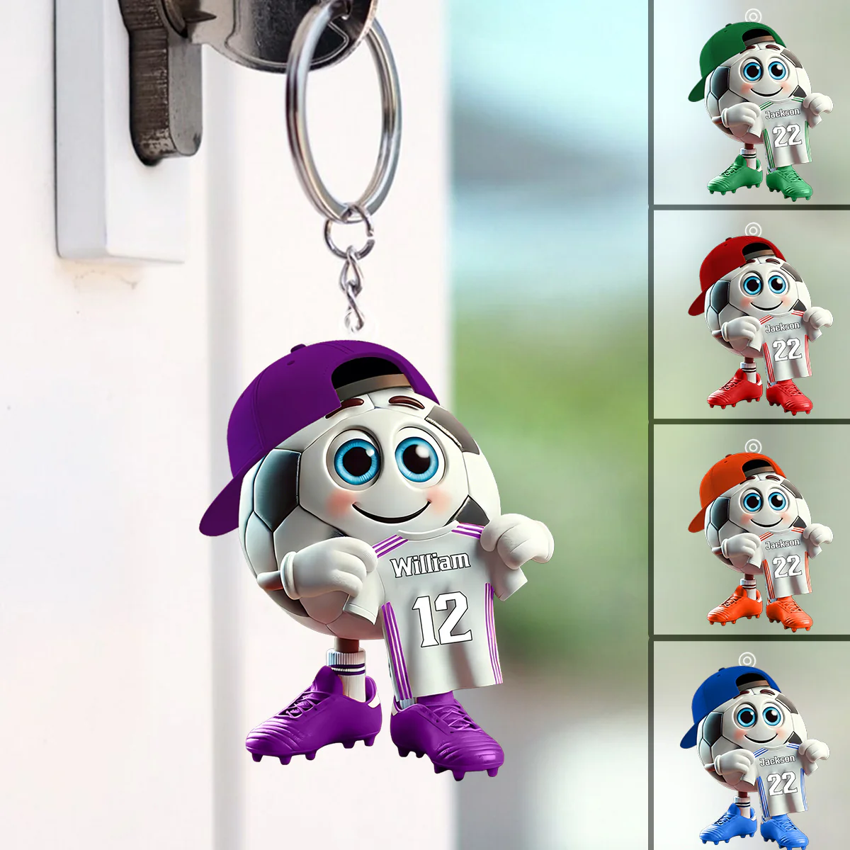 Personalized Customized Name Football Acrylic Keychain - Image 3