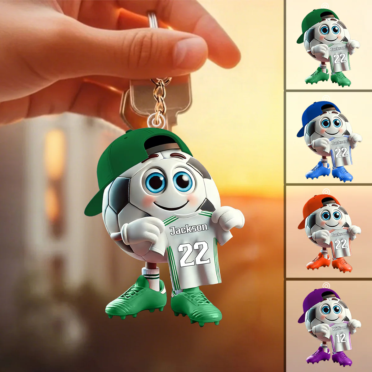 Personalized Customized Name Football Acrylic Keychain - Image 4