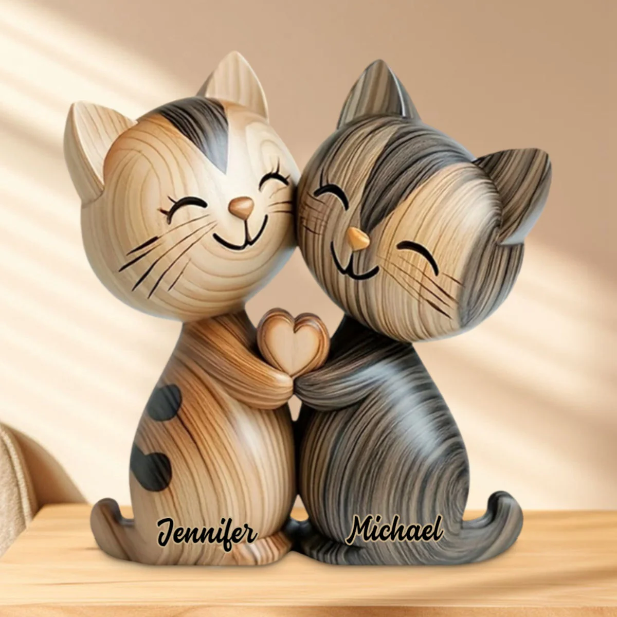 Personalized Cute Cat Couple Custom Shaped Acrylic Plaque - Image 4