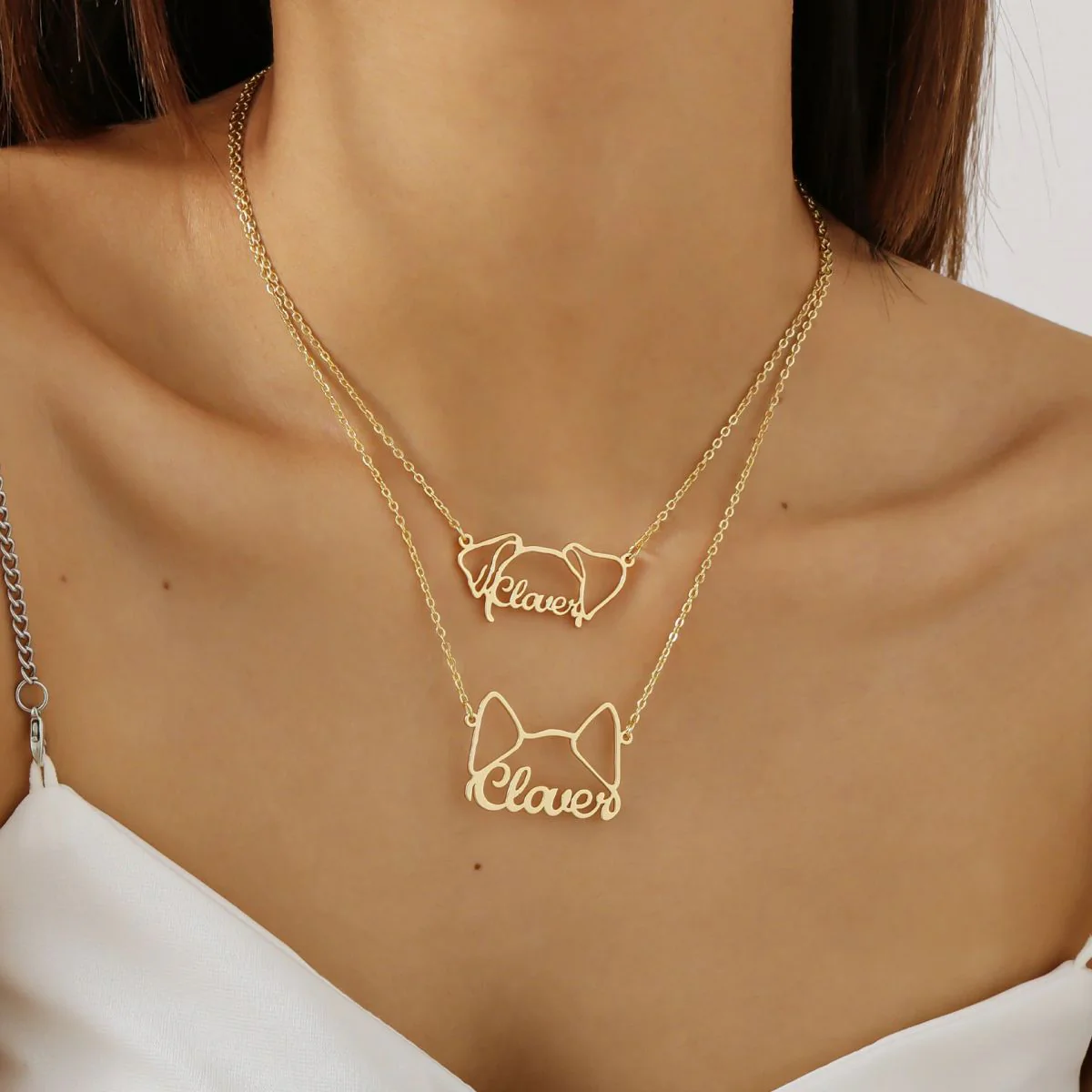Personalized Cute Dog Cat Breed Ears Necklace - Image 4