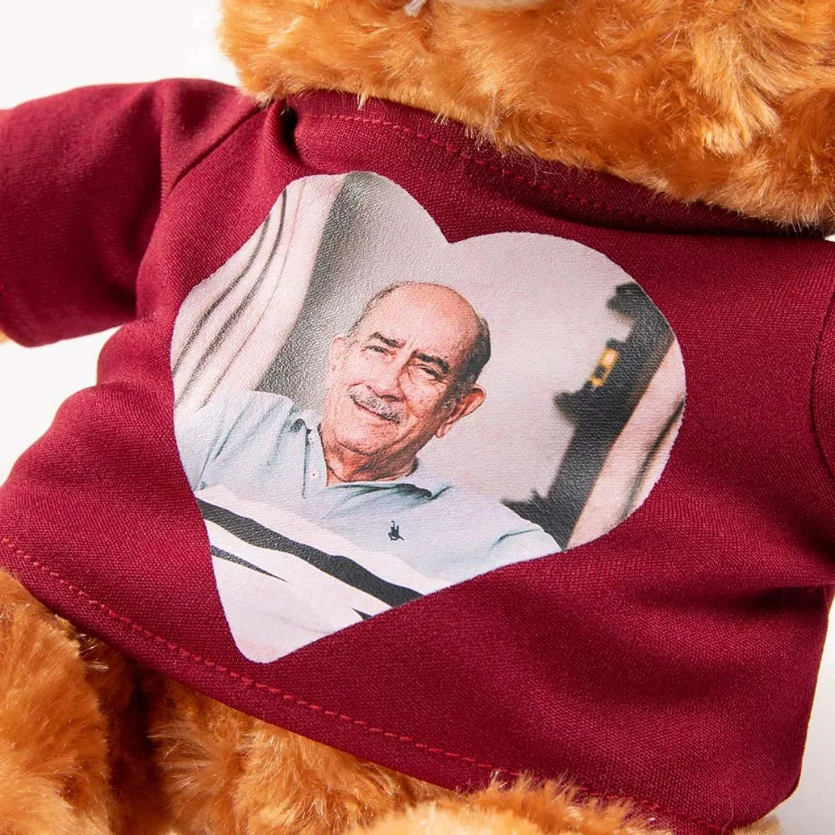 Personalized Cute Plush Stuffed Memory Bear with Heart Photo Shirt or Hoodie Memorial Gift - Image 4