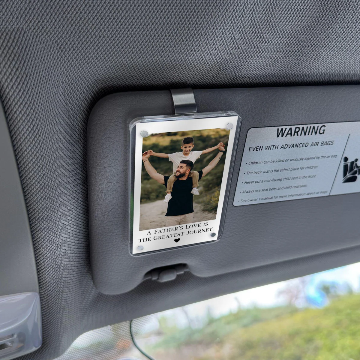 Personalized Dad Gifts Custom Photo Car Visor Clip - Image 4
