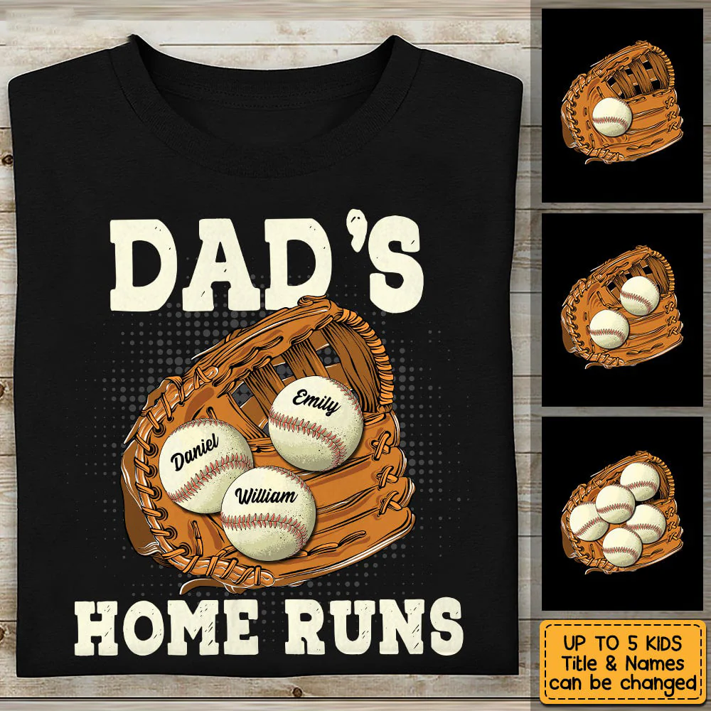 Personalized Dad Grandpa Baseball T Shirt - Image 2