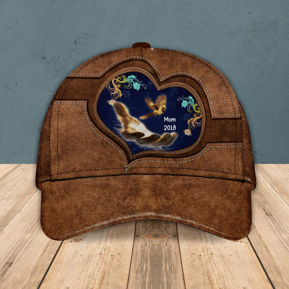 Personalized Dad & Mom In Heaven Cardinal Bird Peaked Cap - Image 2