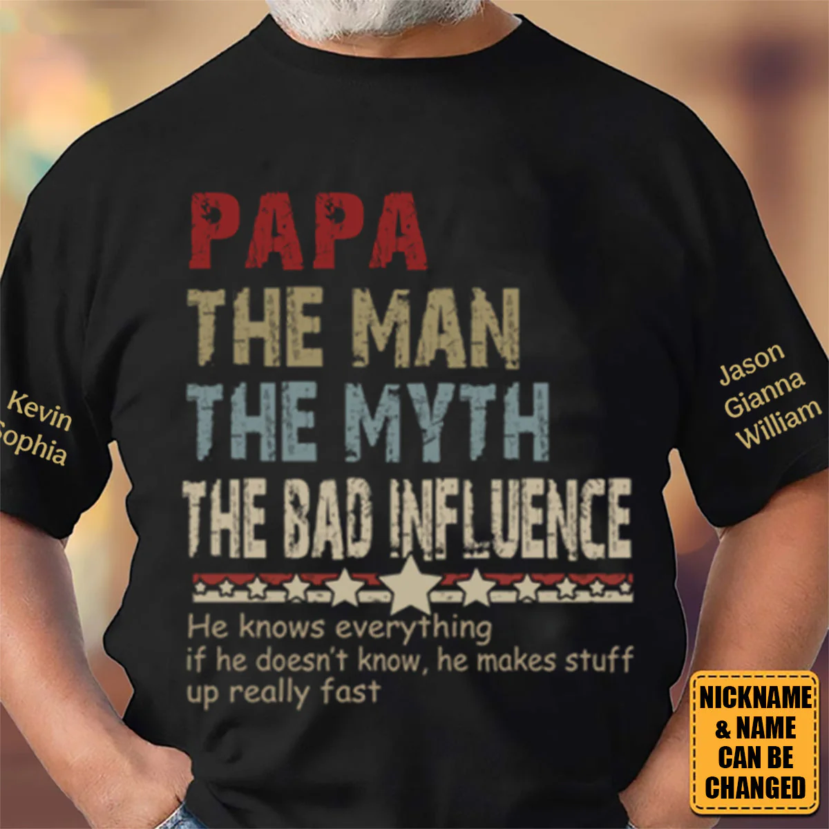 Personalized Dad Papa Grandpa Shirt, Custom Papa Legend Influence T-Shirt, Custom Birthday Fathers Day Gift - Image 5