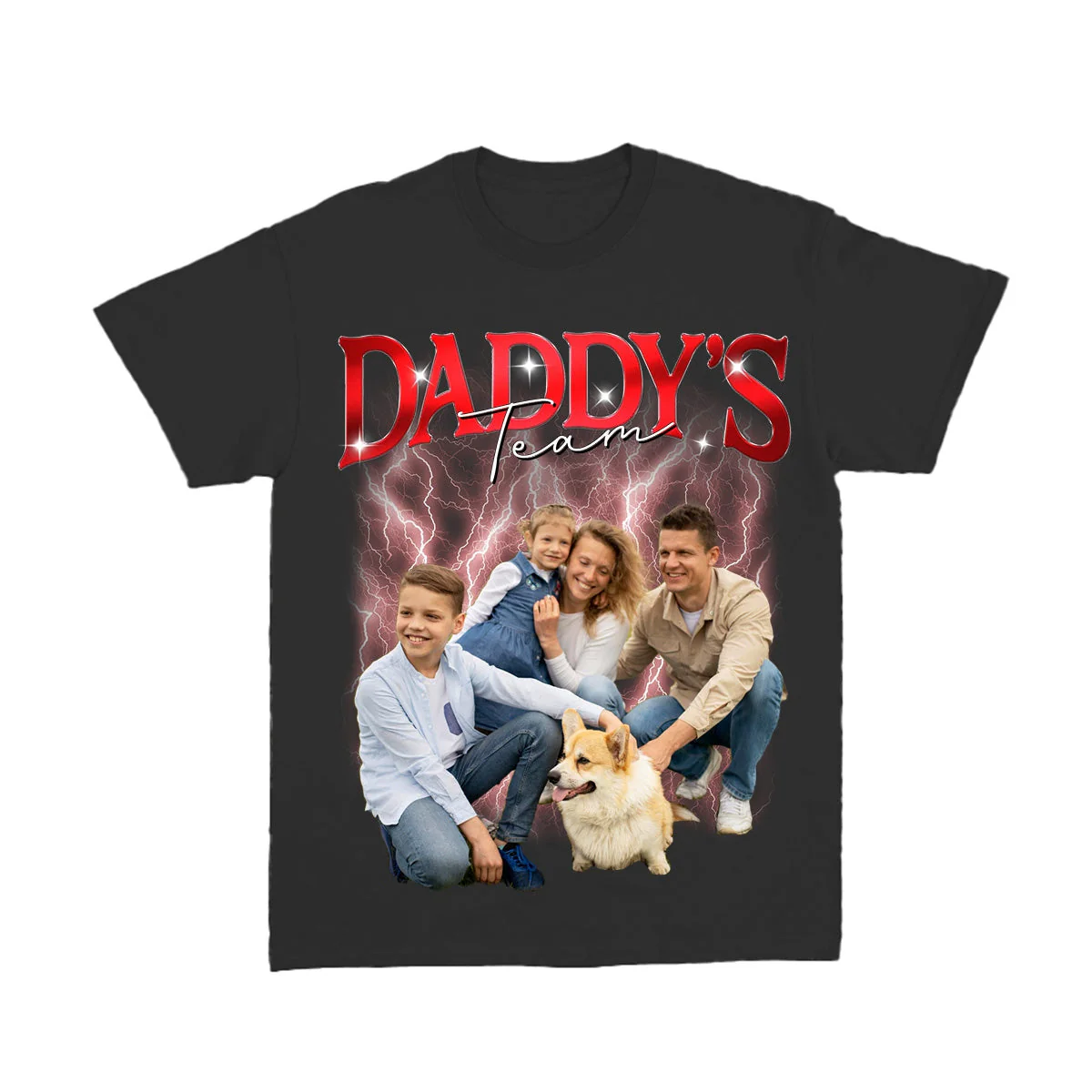 Personalized Daddyâs Team Pure Cotton T-Shirt-Gift For Dad, Husband