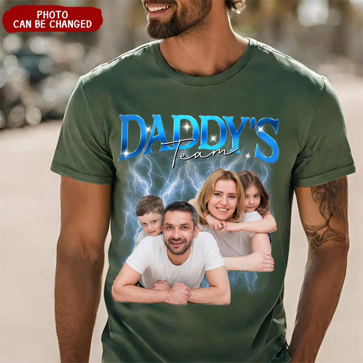 Personalized Daddyâs Team Pure Cotton T-Shirt-Gift For Dad, Husband - Image 2