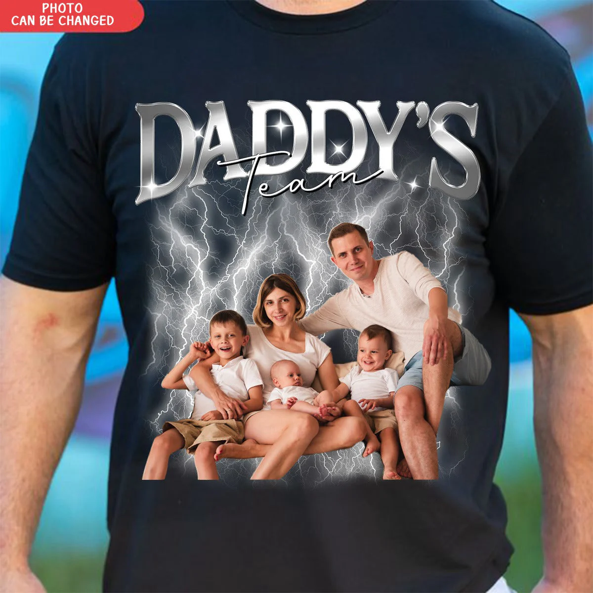 Personalized Daddyâs Team Pure Cotton T-Shirt-Gift For Dad, Husband - Image 3
