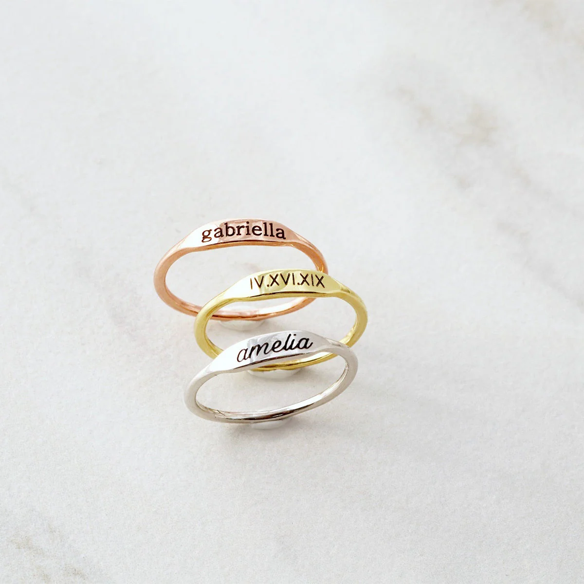 Personalized Dainty Name Stacking Ring Gift for Mom Grandma - Image 11