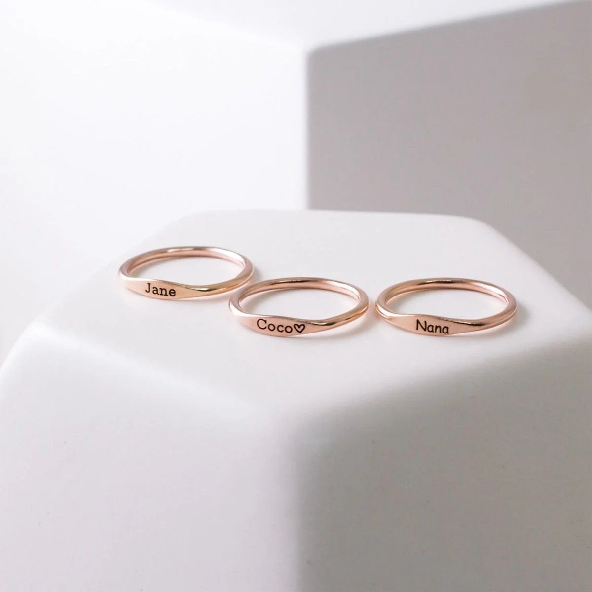 Personalized Dainty Name Stacking Ring Gift for Mom Grandma - Image 6