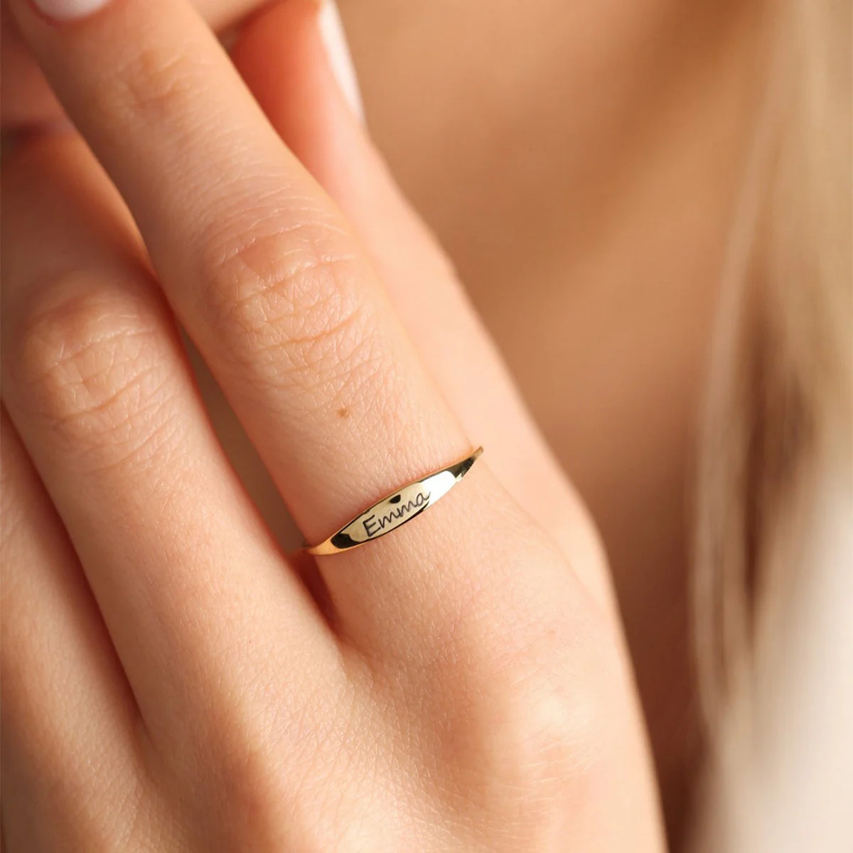 Personalized Dainty Name Stacking Ring Gift for Mom Grandma - Image 7