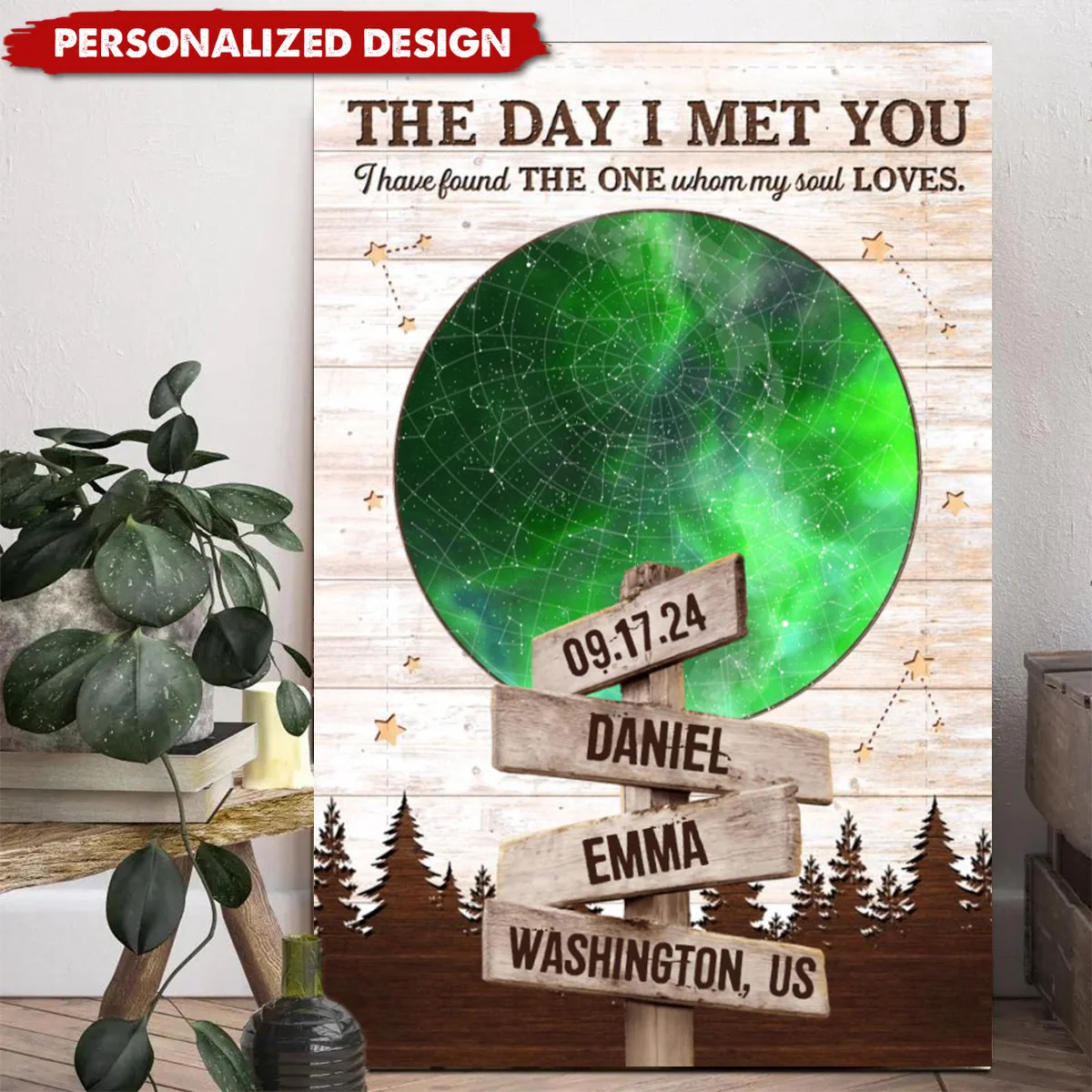 Personalized Decoration Couple Sign Custom Star Map The Day I Met You Poster - Image 4