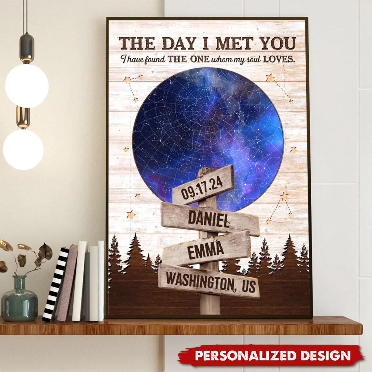 Personalized Decoration Couple Sign Custom Star Map The Day I Met You Poster - Image 5