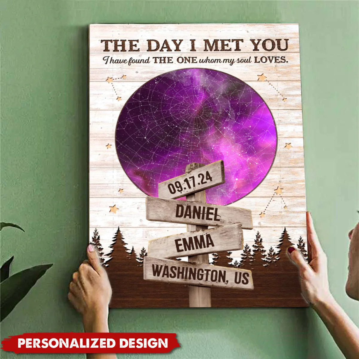 Personalized Decoration Couple Sign Custom Star Map The Day I Met You Poster - Image 6