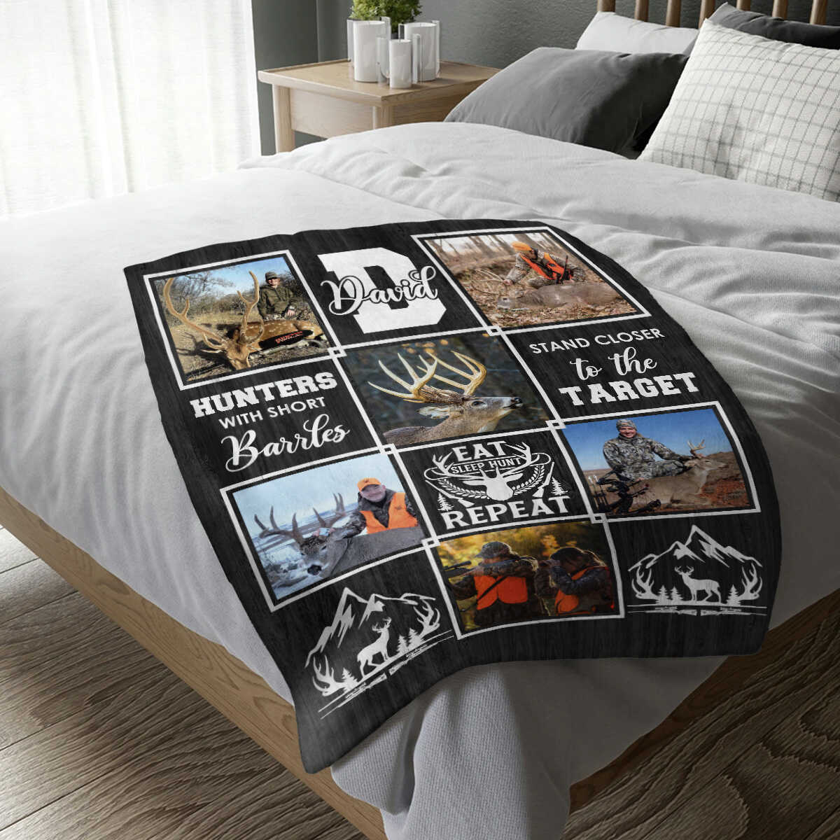 Personalized Deer Hunting Blanket, Hunting Memory Photo Collage, Best Gift For Deer Hunters - Image 2