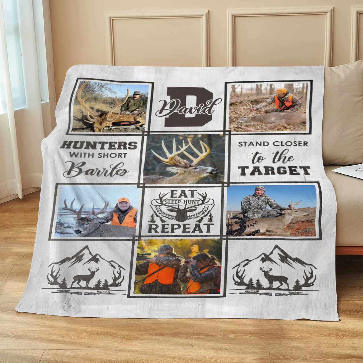 Personalized Deer Hunting Blanket, Hunting Memory Photo Collage, Best Gift For Deer Hunters - Image 3