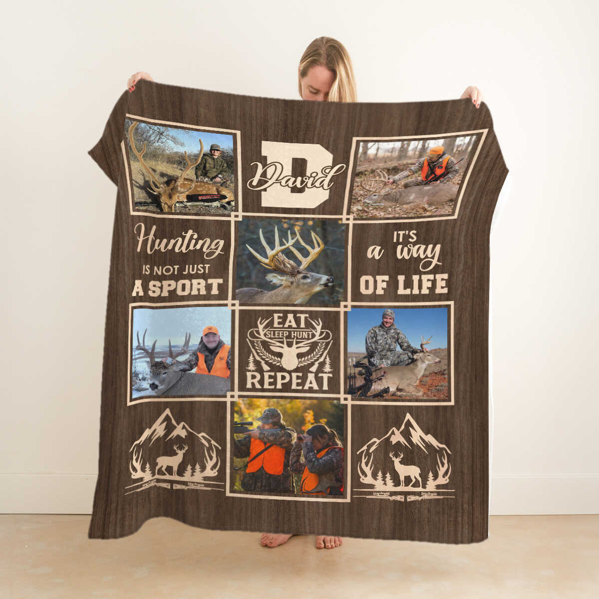 Personalized Deer Hunting Blanket, Hunting Memory Photo Collage, Best Gift For Deer Hunters - Image 5