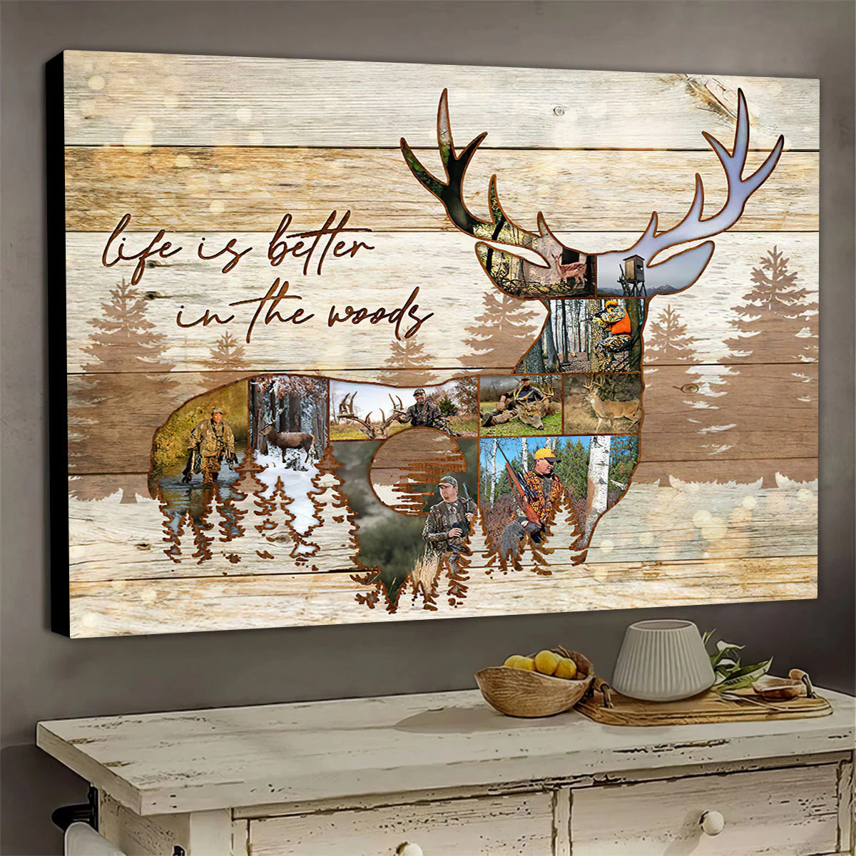 Personalized Deer Photo Collage Poster, Gift For Hunter - Image 3