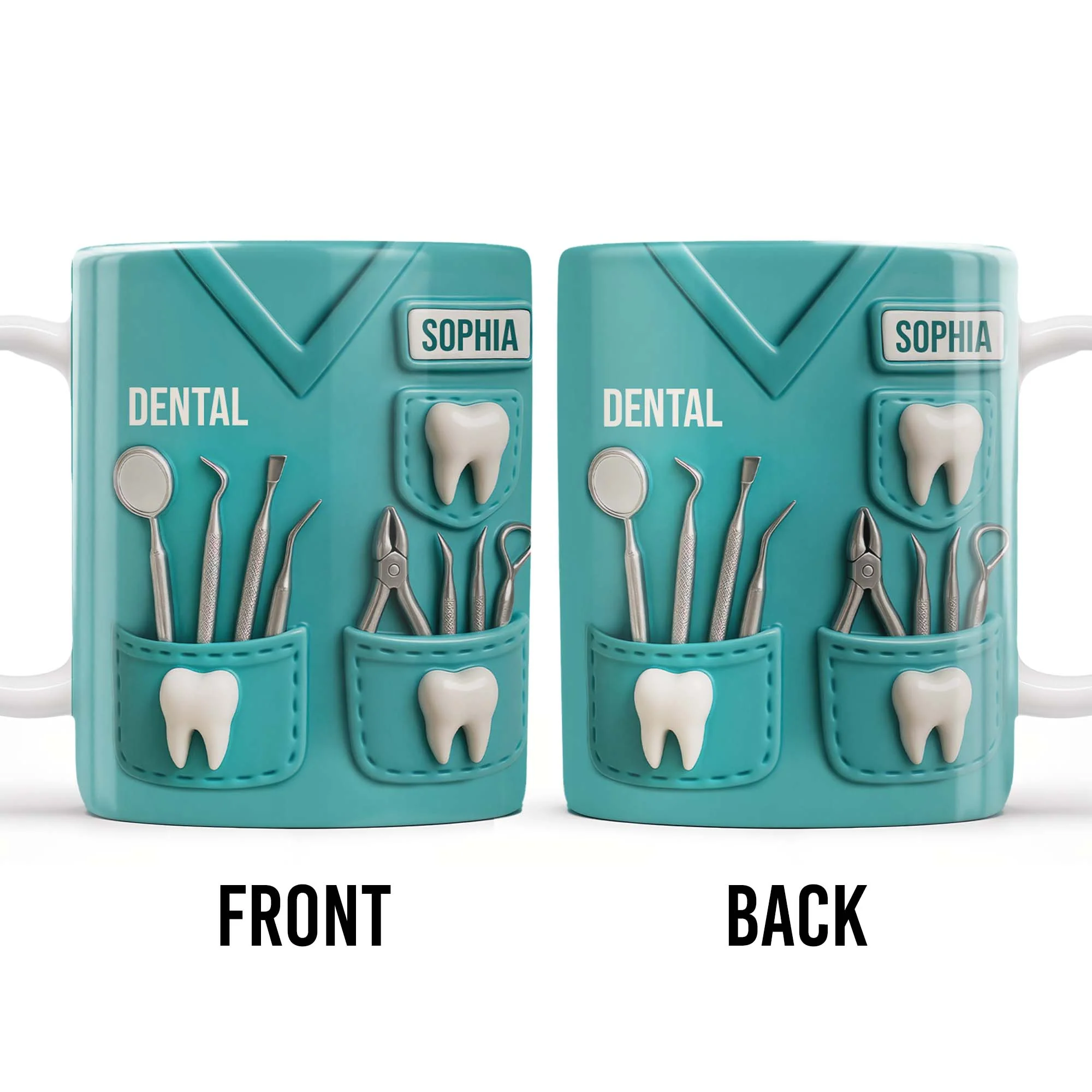 Personalized Dental Coffee Mug Featuring Dental Equipment Designs Gift For Dentists - Image 6