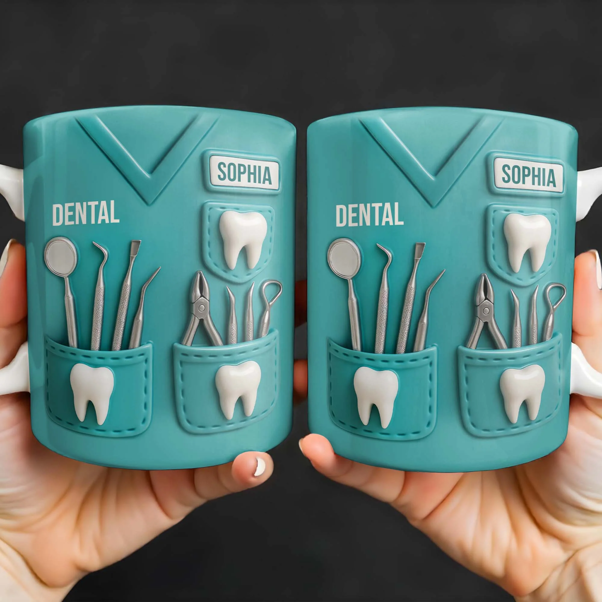 Personalized Dental Coffee Mug Featuring Dental Equipment Designs Gift For Dentists - Image 8