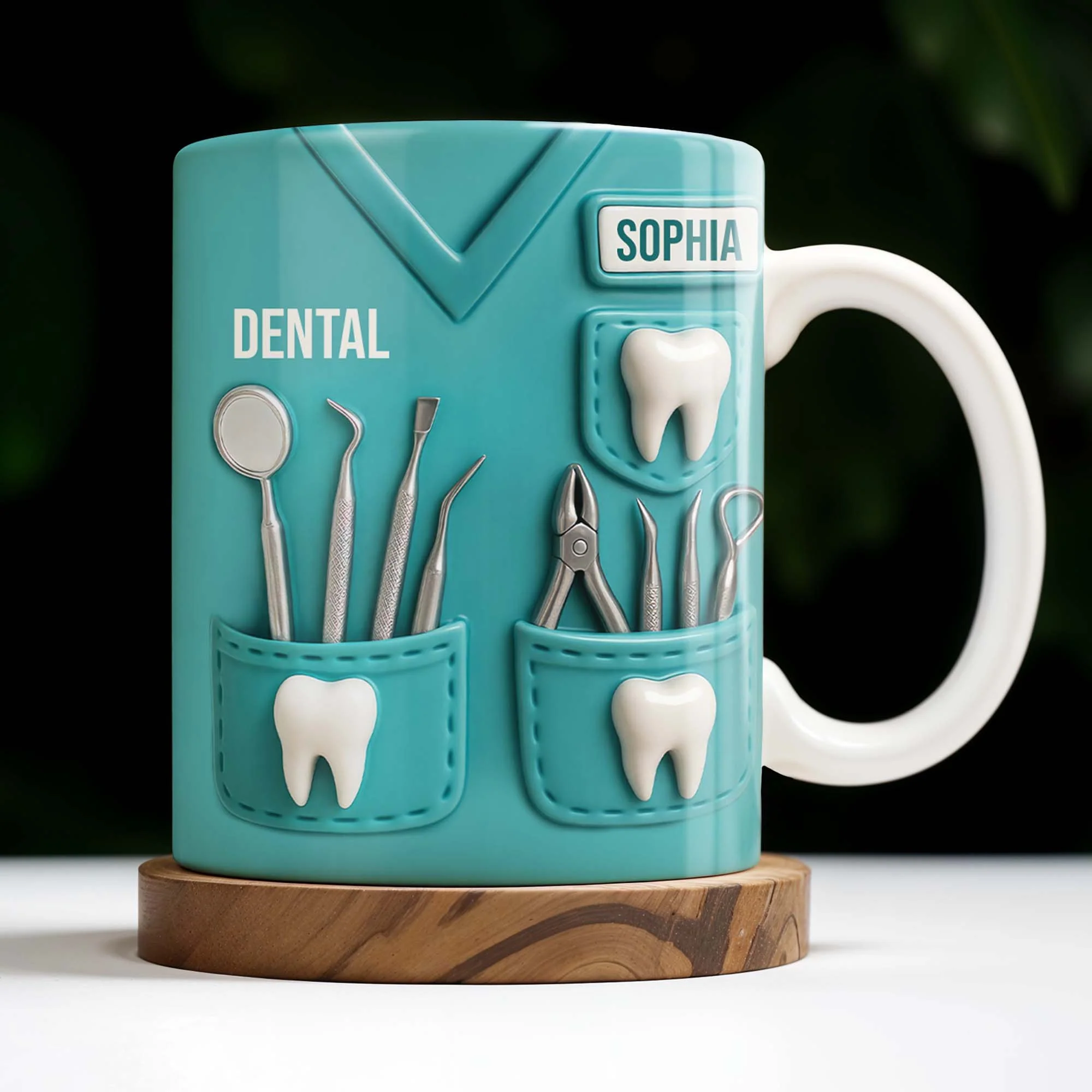 Personalized Dental Coffee Mug Featuring Dental Equipment Designs Gift For Dentists - Image 9