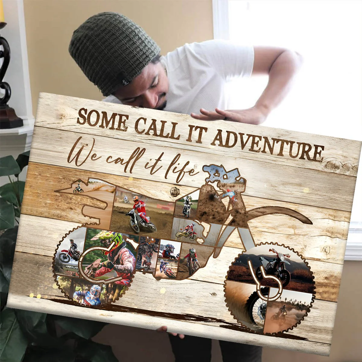 Personalized Dirt Bike Motorcycle Collage Canvas Poster, Gift For Off Road Motorcycle Enthusiast, Motocross Gift - Image 3