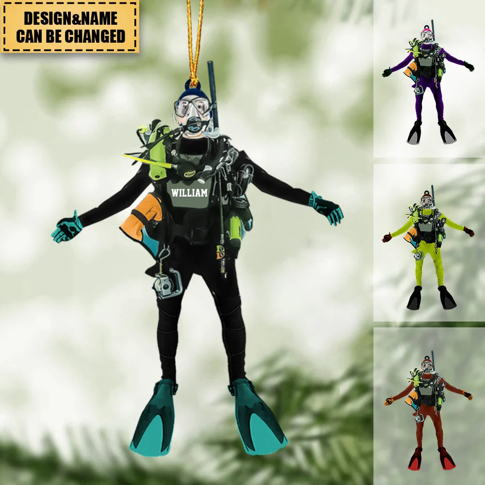 Personalized Diver Acrylic Hanging Ornament, Gift For Diving Lovers - Image 2