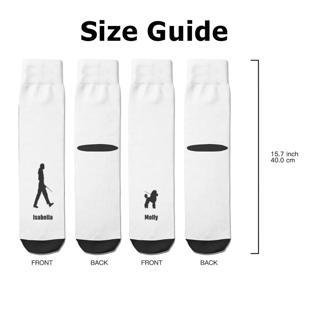 Personalized Dog and Owner Silhouette Soft Mid-calf Socks Gift for Dog Lover - Image 7