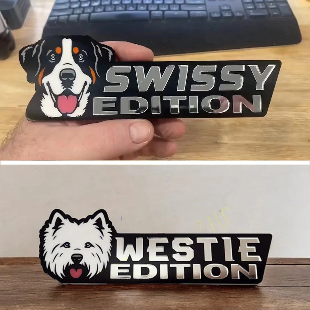 Personalized Dog breed Car Badge Laser Cutting Car Emblem - Image 8