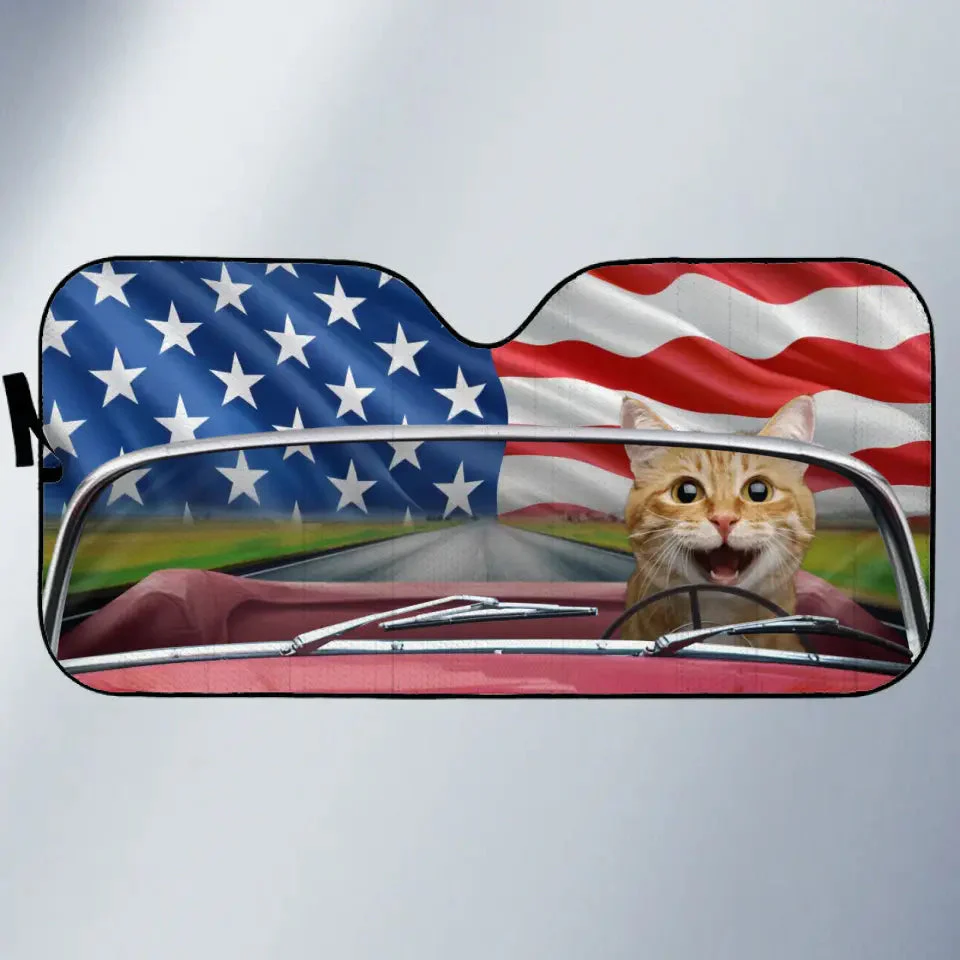 Personalized Dog & Cat  Auto Windshield Sunshade, Car Window Protector - Gift For Pet Lovers - Image 3
