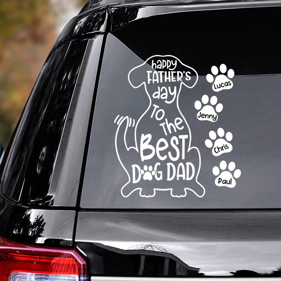 Personalized Dog Dad Decal - Happy Father Day To The Best Dog Dad - Image 2
