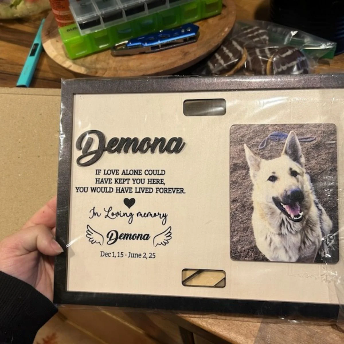 Personalized Dog Memorial Wood Frame With Collar Holder, Memorial Pet Collar Sign with Photo, Dog Memorial Gifts, Dog Sympathy Gift - Image 3