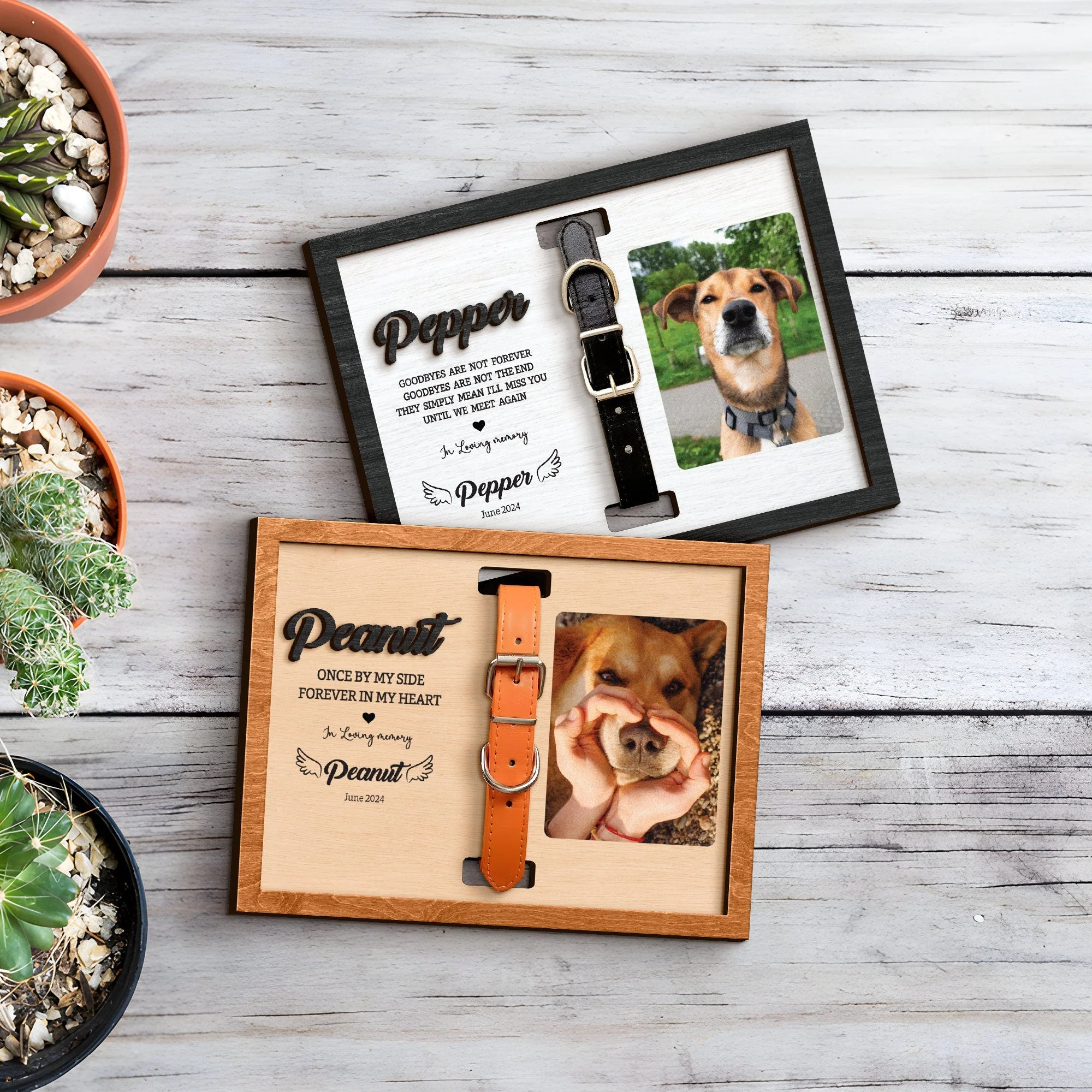 Personalized Dog Memorial Wood Frame With Collar Holder, Memorial Pet Collar Sign with Photo, Dog Memorial Gifts, Dog Sympathy Gift - Image 6