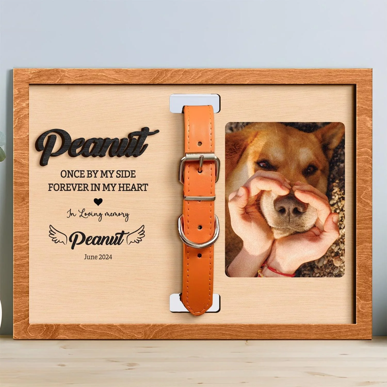 Personalized Dog Memorial Wood Frame With Collar Holder, Memorial Pet Collar Sign with Photo, Dog Memorial Gifts, Dog Sympathy Gift - Image 7