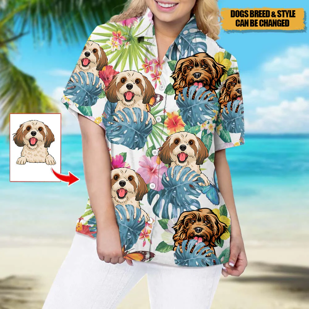 Personalized Dog Men's Hawaiian Shirt - Image 4