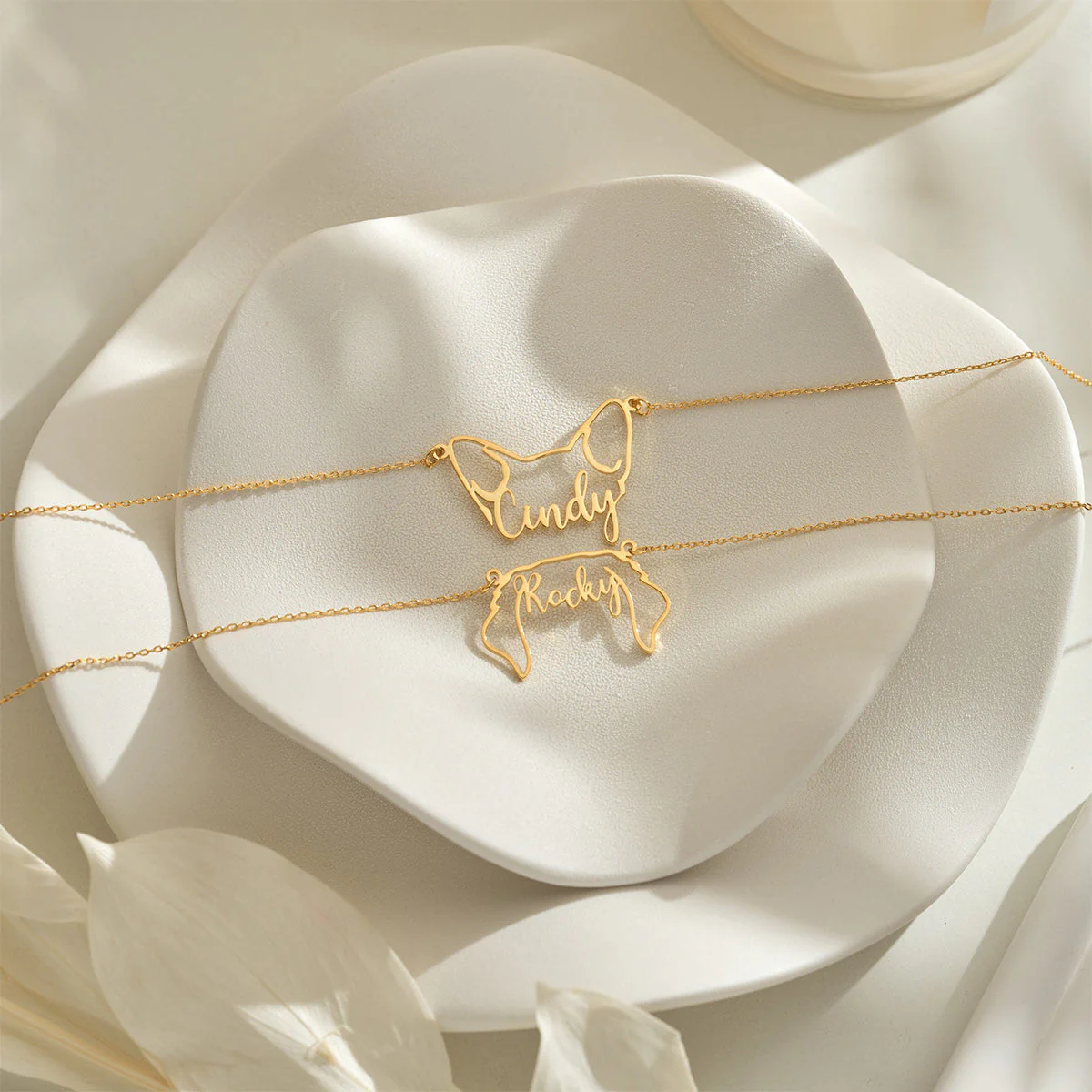 Personalized Dog Name and Dog Ears Necklace - Image 7