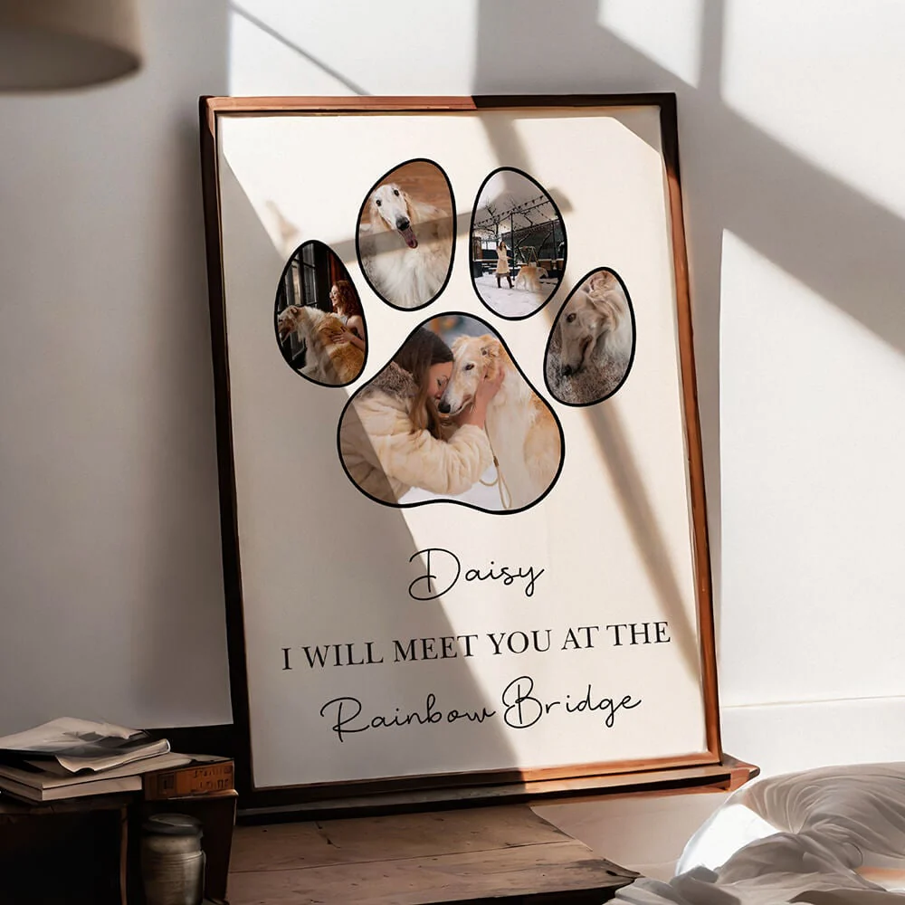 Personalized Dog Paw Photo Collage Canvas Print - Image 2