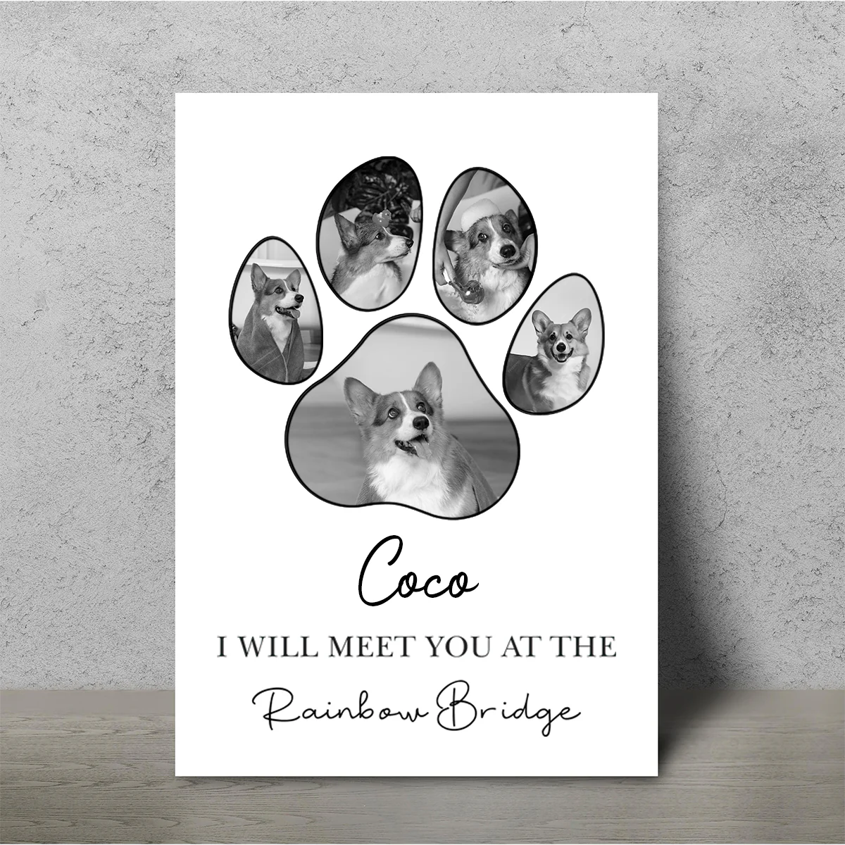 Personalized Dog Paw Photo Collage Canvas Print - Image 3