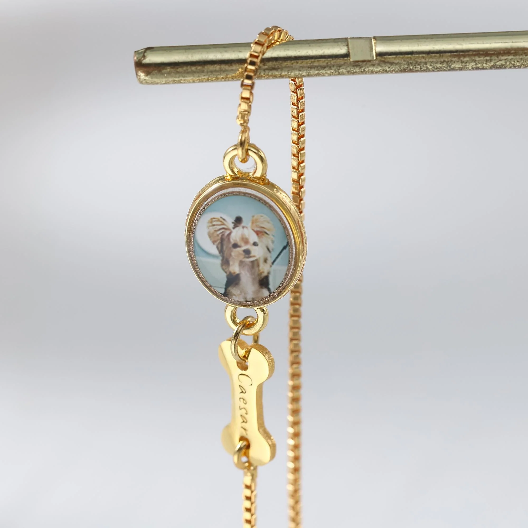 Personalized Dog Photo Bracelet, Custom Name Engraving & Pet Memorial Charm Jewelry - Image 7