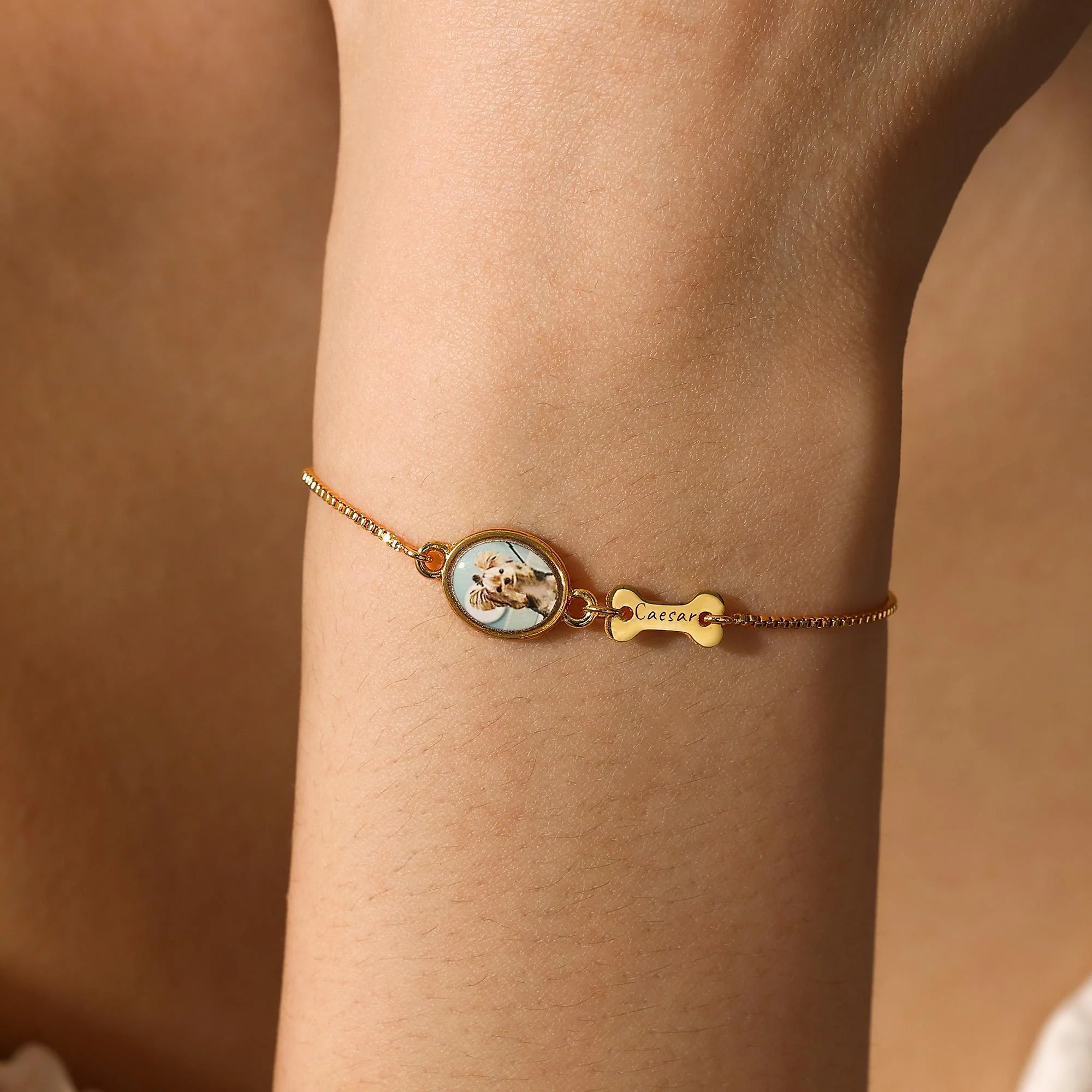 Personalized Dog Photo Bracelet, Custom Name Engraving & Pet Memorial Charm Jewelry - Image 8